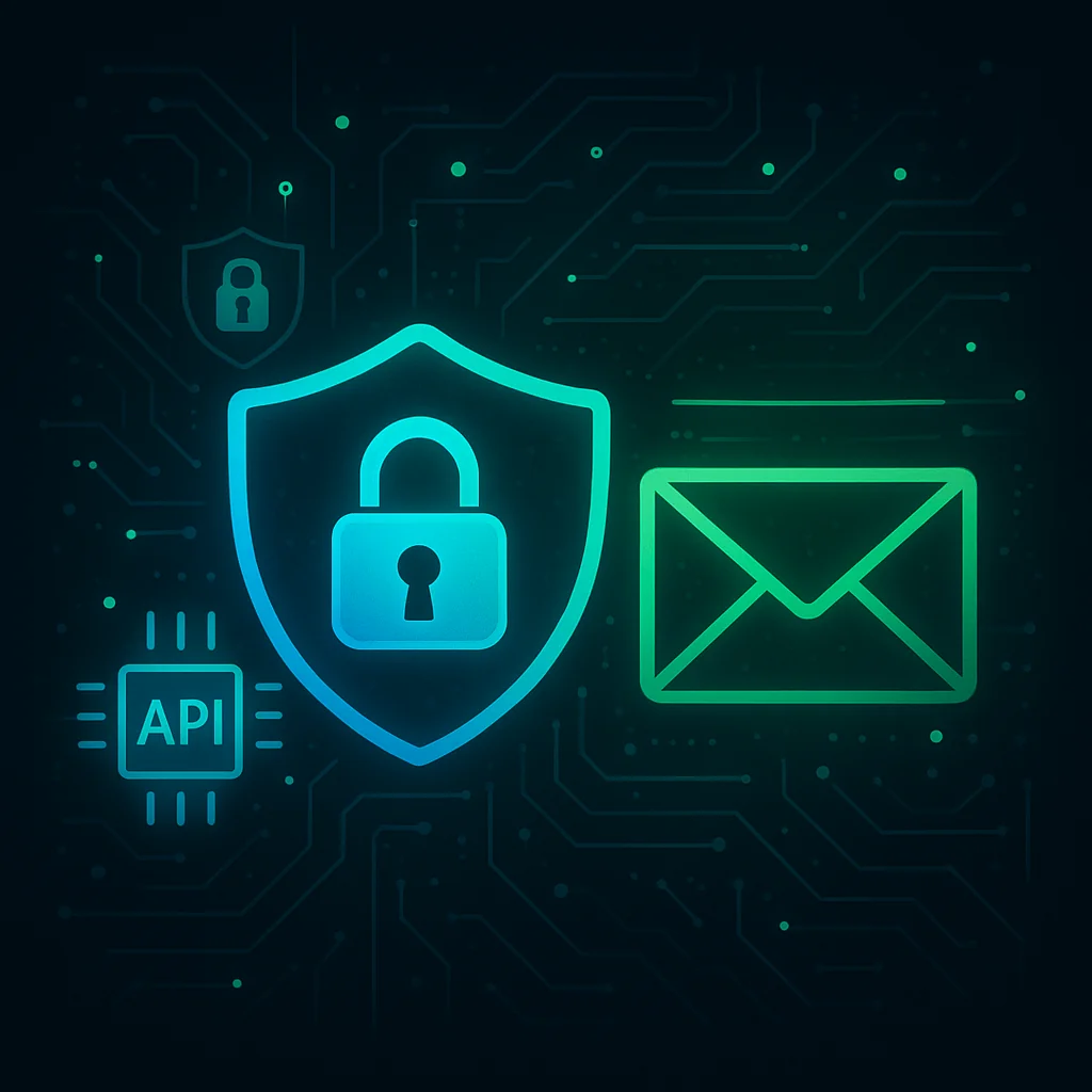 Security-themed illustration depicting email protection